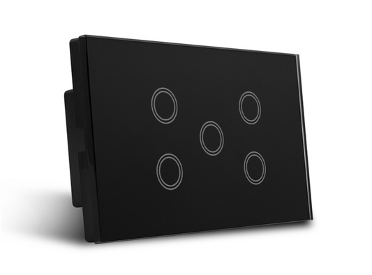 Zigbee 5 Gang Light Switch (Black)