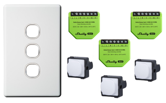 Triple Shelly Dimmer Kit (Push Button)
