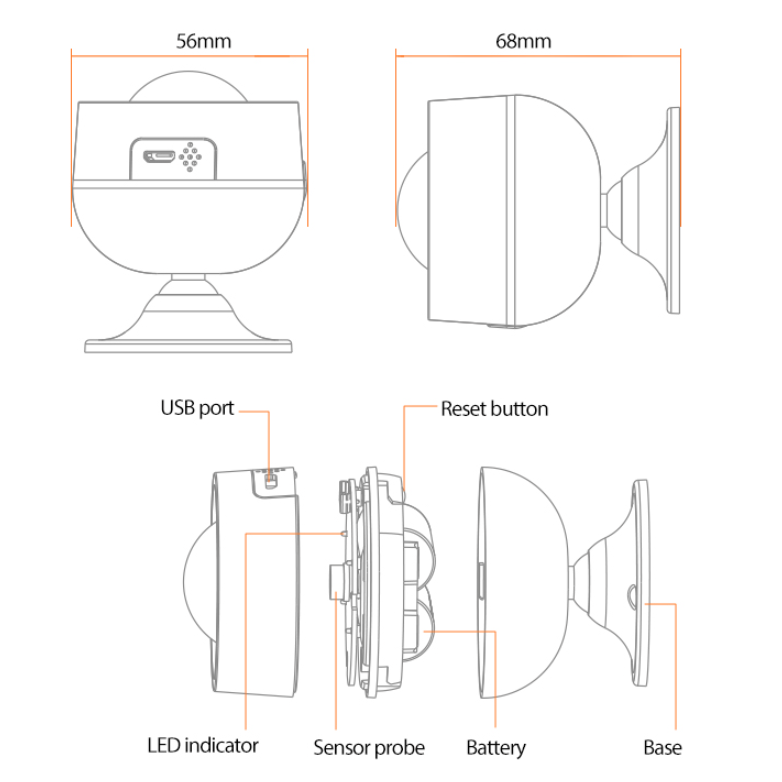 Oz Smart Zigbee Motion 3 in 1 Sensor