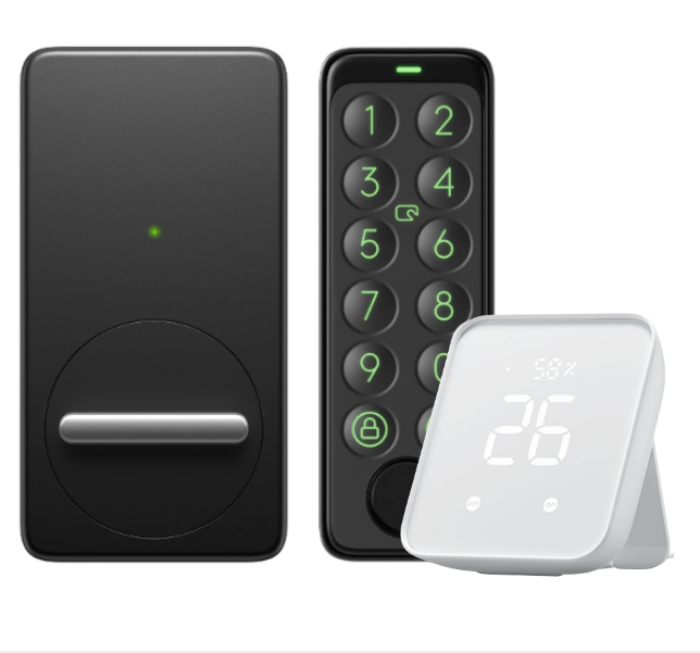 SwitchBot Lock (Black) + SwitchBot Fingerprint Keypad + Hub 2