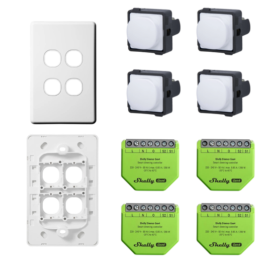 Quad Shelly Dimmer Kit (Push Button)