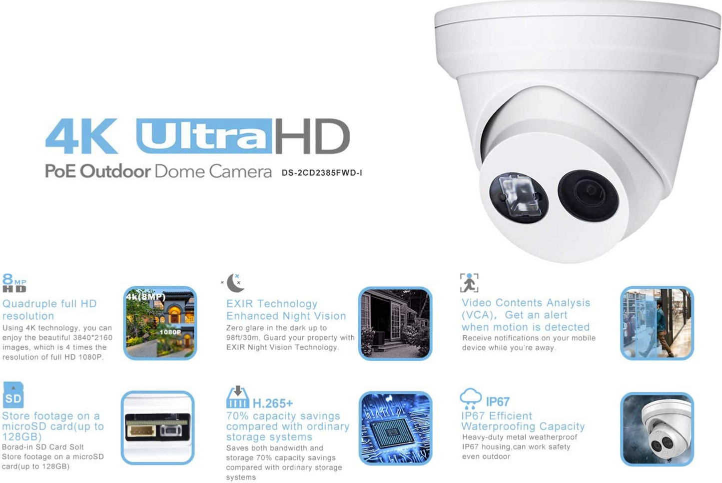 HiLook 8 MP Network IR Turret Camera