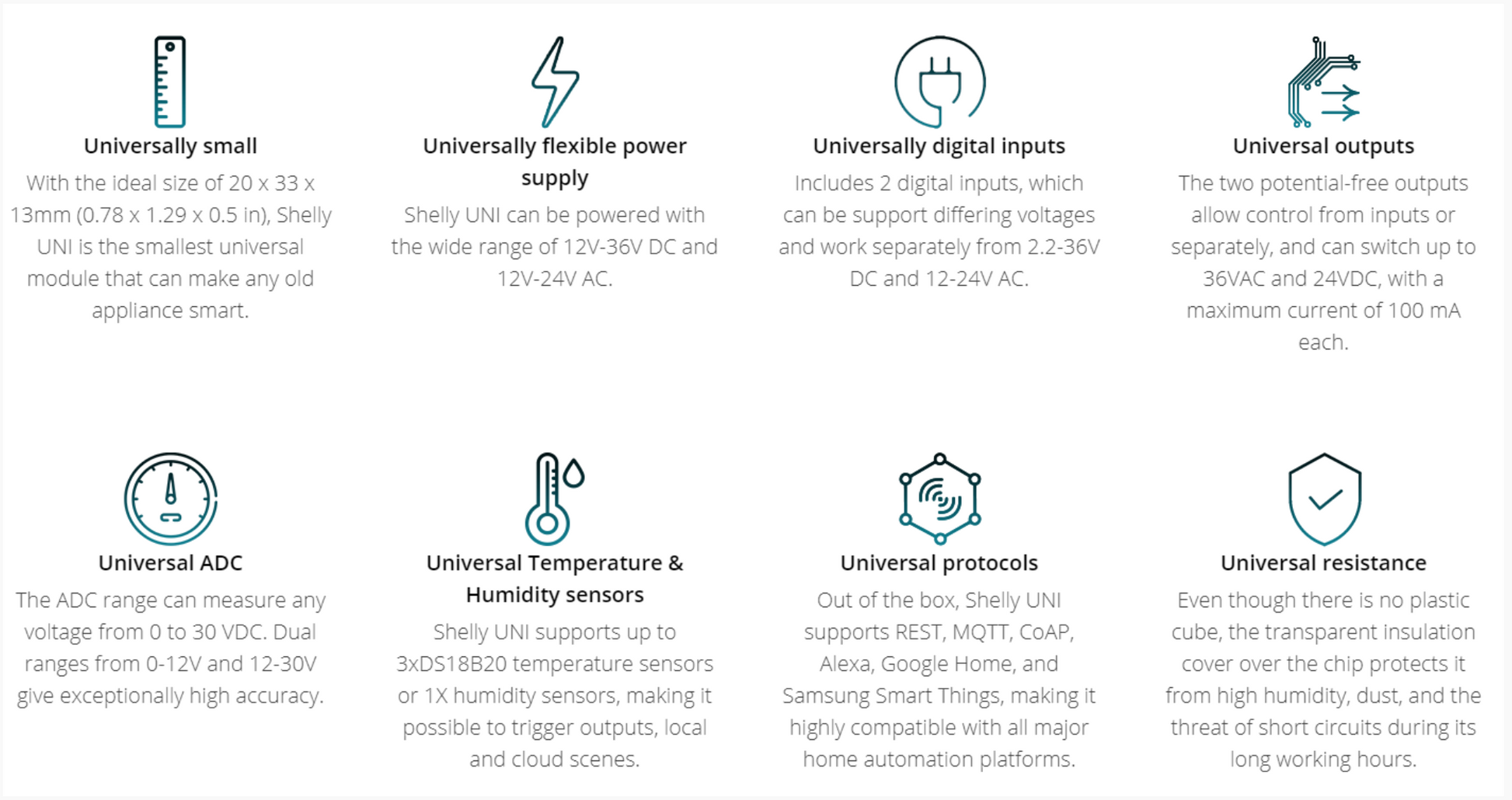 Shelly Uni Intelligent Wi-Fi operated smart implant