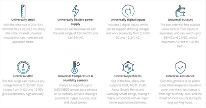 Shelly Uni Intelligent Wi-Fi operated smart implant