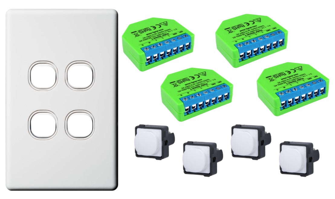 Quad Shelly Dimmer Kit Push Button Smart Home Automation Wifi Switch